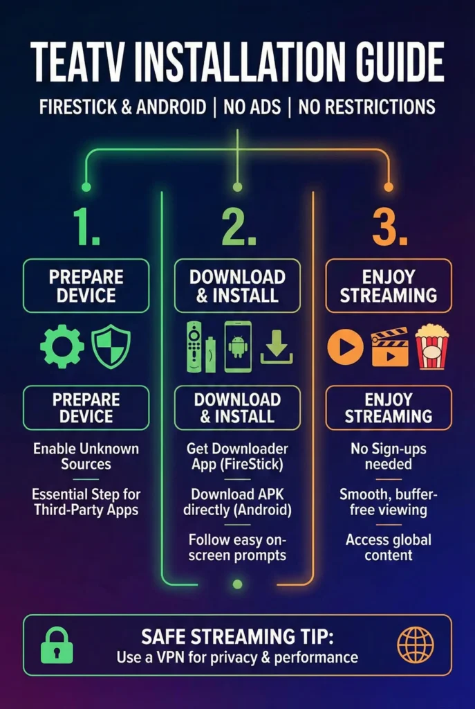 TeaTV Installation Guide for FireStick and Android – No Ads, No Restrictions