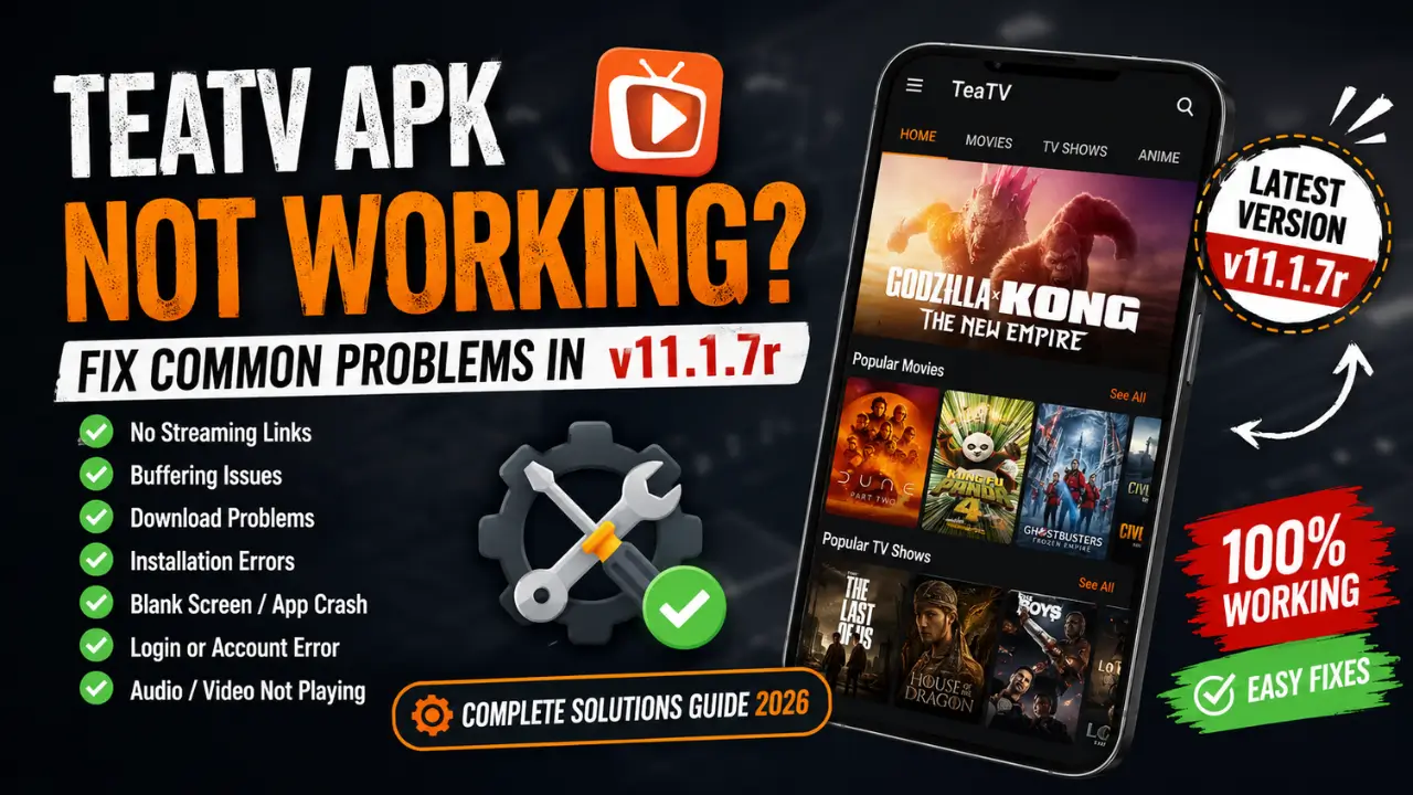 TeaTV Not Working? Fix Common Problems in TeaTV APK v11.1.7r (2026 Guide)